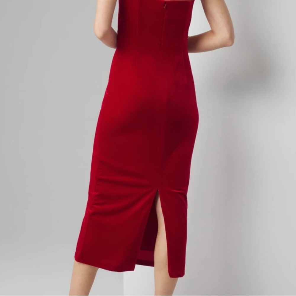 CHRISTMAS 🎄  time, Strapless RED velvet Midi dress - Picture 2 of 3